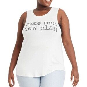 Grayson Threads Women's "Same Man New Plan" Sleeveless Tank Top Size XL White
